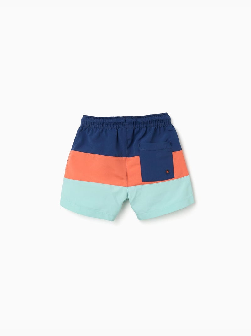 Bañador con bloque de colores y cordón Azul oscuro - Kiabi