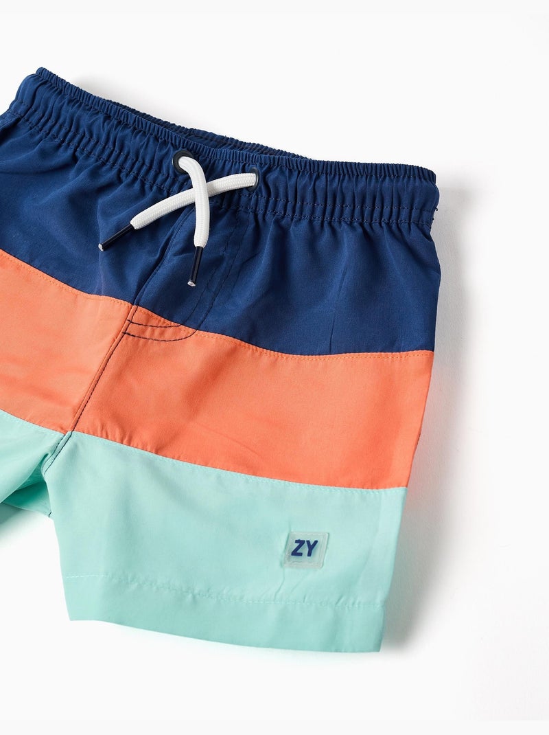 Bañador con bloque de colores y cordón Azul oscuro - Kiabi