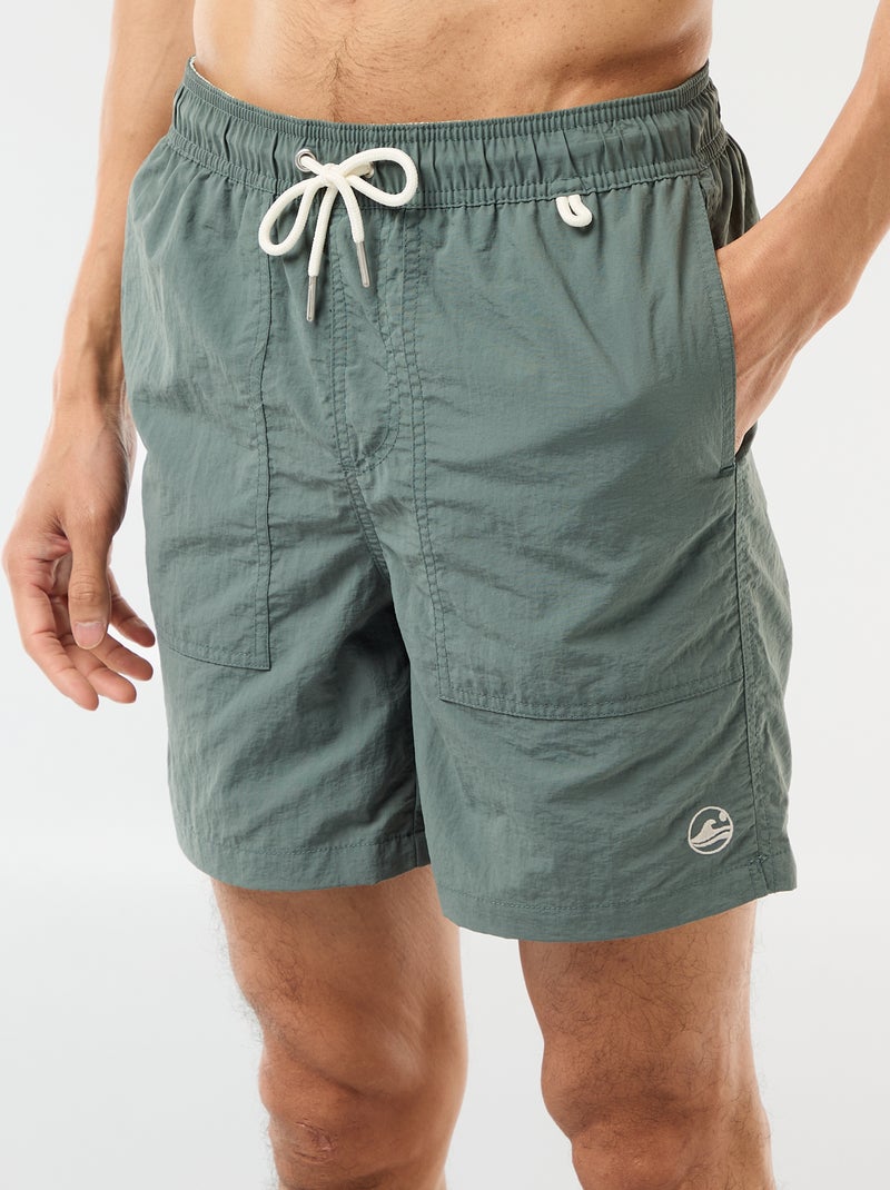Bañador con bolsillos grandes Verde - Kiabi
