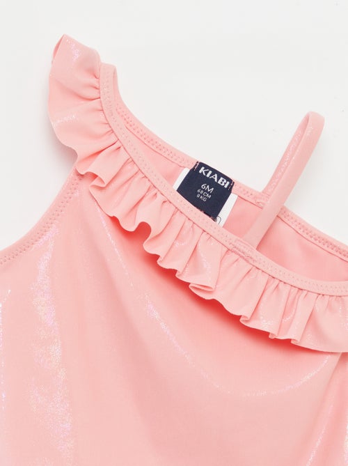 Bañador con cuello asimétrico con volantes - Kiabi