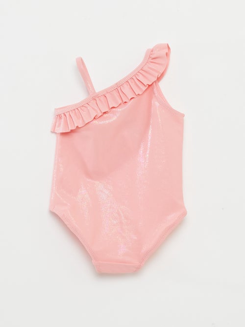 Bañador con cuello asimétrico con volantes - Kiabi