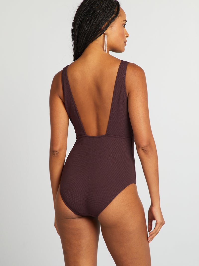 Bañador con detalle de concha PURPURA - Kiabi