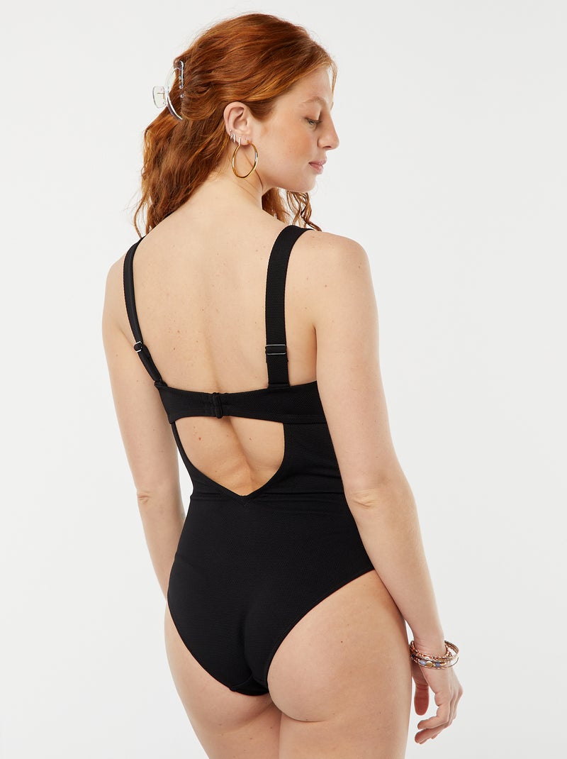 Bañador con efecto shapewear negro - Kiabi