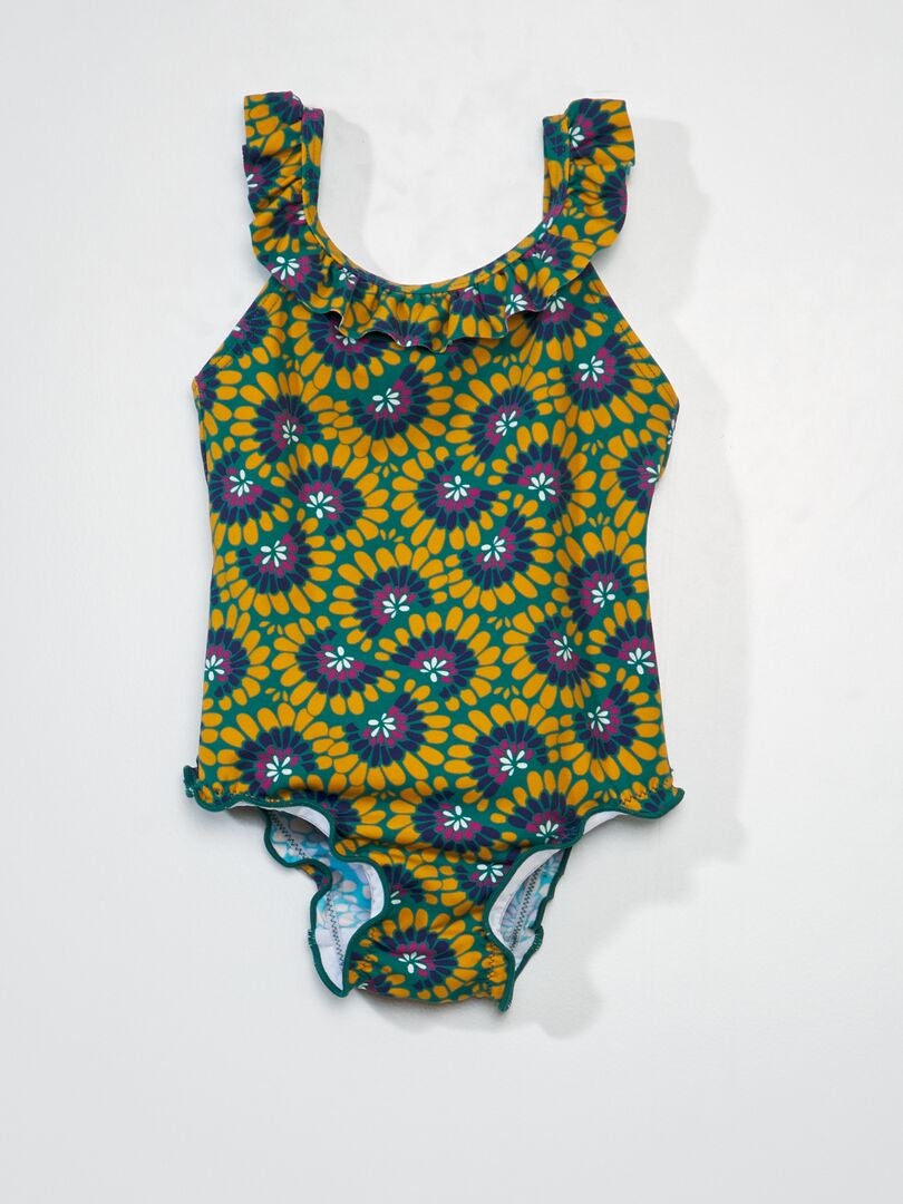 Bañador con estampado - 1 pieza FLUJO VERDE - Kiabi