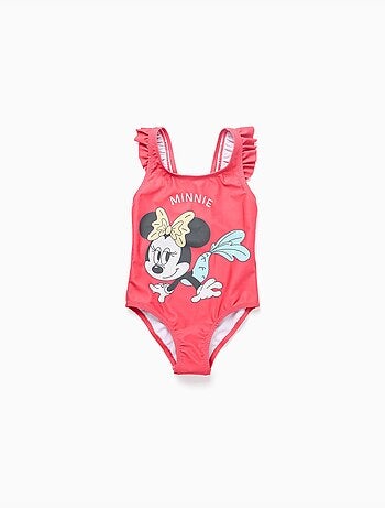 Bañador con estampado de Minnie y tirantes con volantes