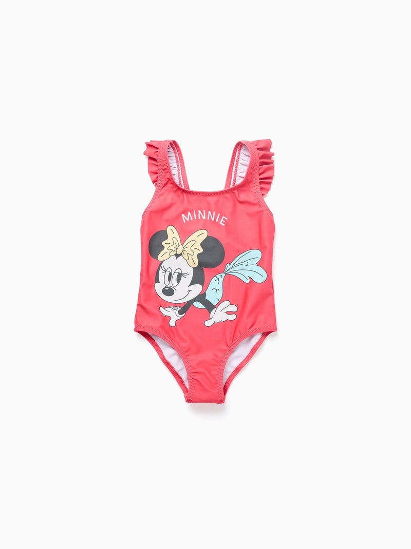 Bañador con estampado de Minnie y tirantes con volantes Rosa - Kiabi