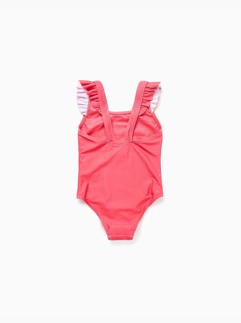 Bañador con estampado de Minnie y tirantes con volantes Rosa - Kiabi