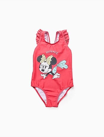 Bañador con estampado de Minnie y tirantes con volantes