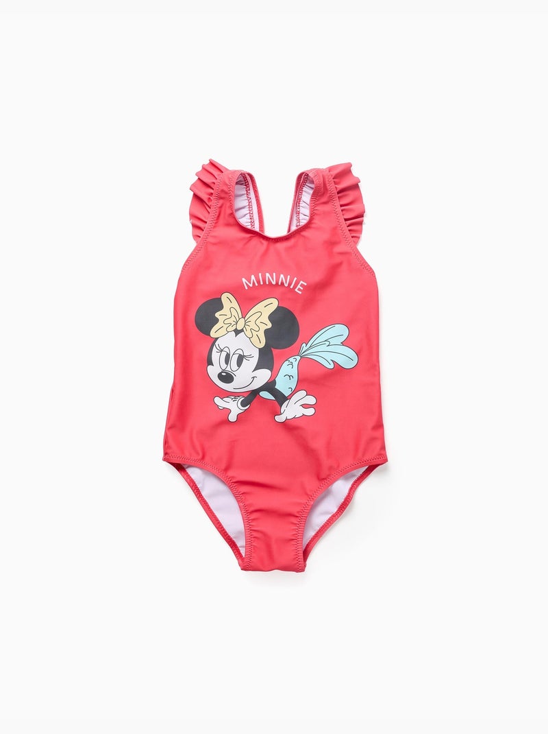 Bañador con estampado de Minnie y tirantes con volantes Rosa - Kiabi