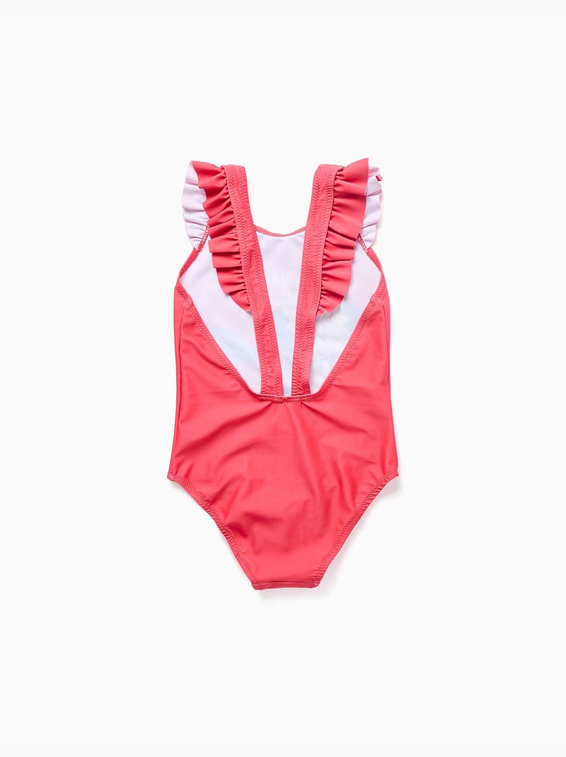 Bañador con estampado de Minnie y tirantes con volantes Rosa - Kiabi