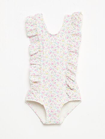 Bañador con estampado y volantes