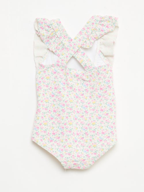 Bañador con estampado y volantes - Kiabi