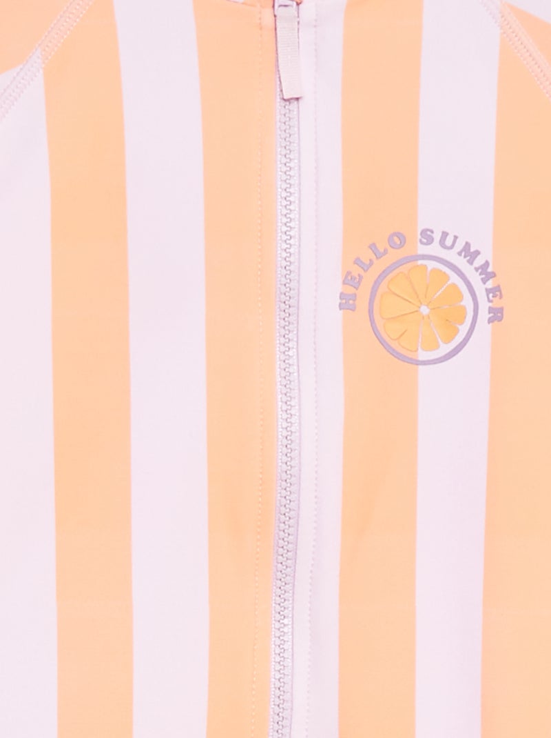 Bañador con forma de body de manga larga NARANJA - Kiabi