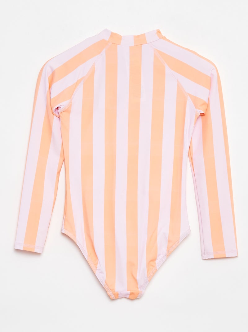 Bañador con forma de body de manga larga NARANJA - Kiabi