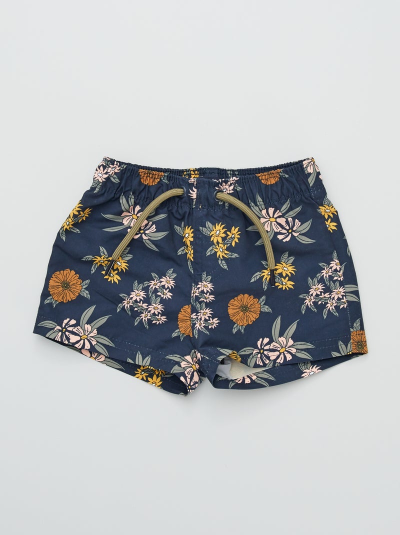 Bañador con motivos de flores AZUL - Kiabi
