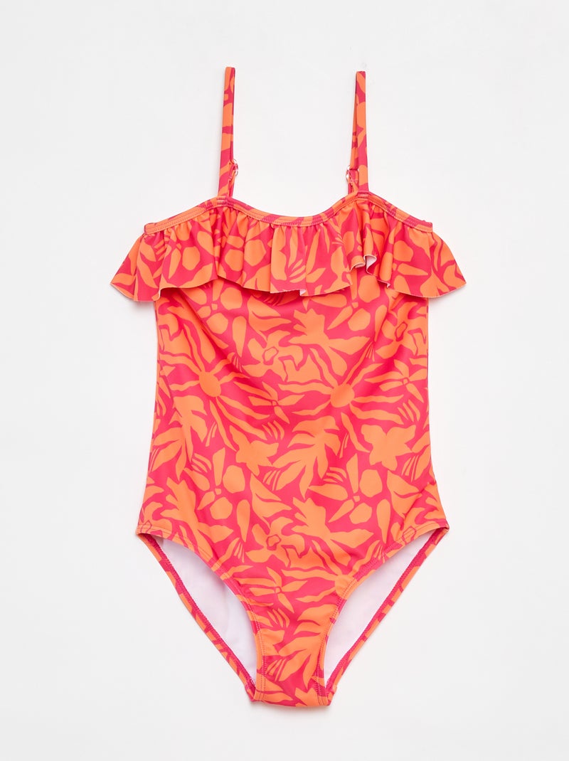 Bañador con volante - 1 pieza ROSA - Kiabi