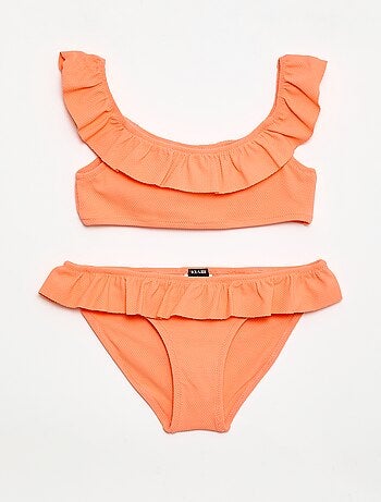 Bañador con volantes en malla - 2 piezas