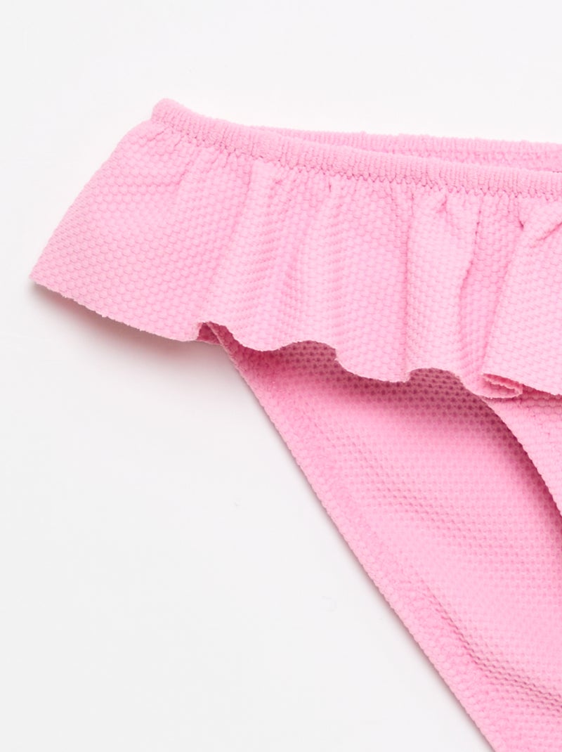 Bañador con volantes en malla - 2 piezas Rosa - Kiabi