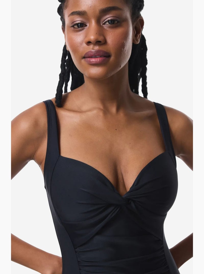 Bañador corsé fruncido moldeador de abdomen y cintura penti Negro - Kiabi