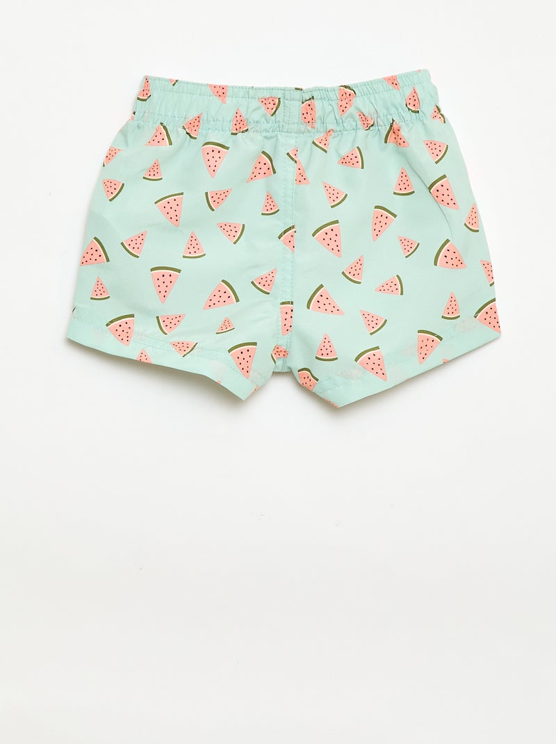 Bañador corto con estampado Verde - Kiabi