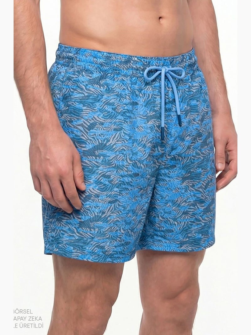Bañador corto de hombre con cinturón y estampado de camuflaje zebra intenso penti Azul gris - Kiabi
