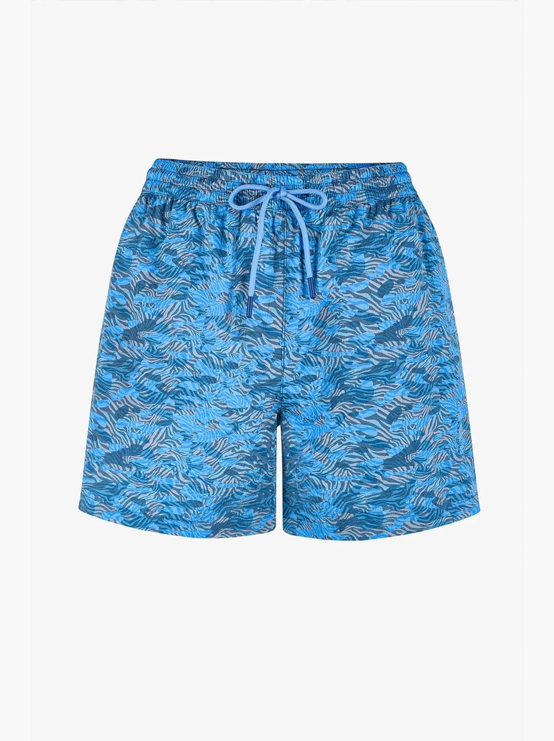 Bañador corto de hombre con cinturón y estampado de camuflaje zebra intenso penti Azul gris - Kiabi
