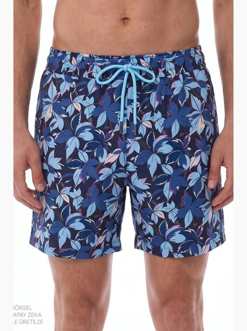 Bañador corto de hombre surf view con estampado de hojas penti - Kiabi Bañador corto de hombre surf view con estampado de hojas penti - Kiabi