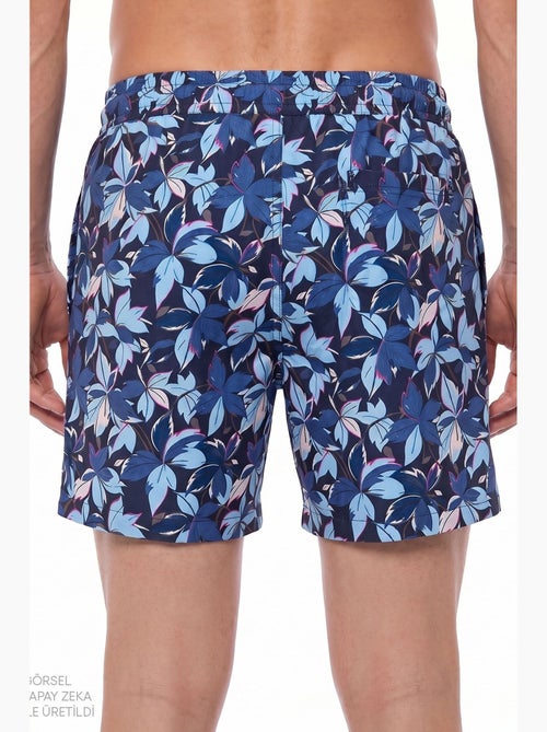 Bañador corto de hombre surf view con estampado de hojas penti - Kiabi Bañador corto de hombre surf view con estampado de hojas penti - Kiabi
