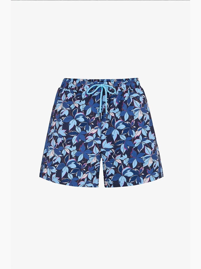 Bañador corto de hombre surf view con estampado de hojas penti Azul marino - Kiabi