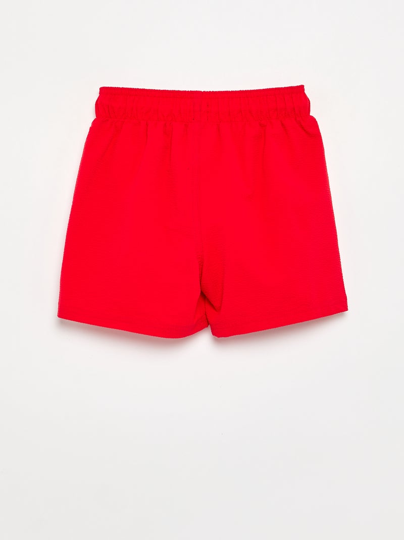 Bañador corto liso Rojo - Kiabi