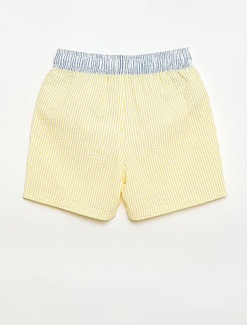 Bañador corto rayado con cordones ajustables