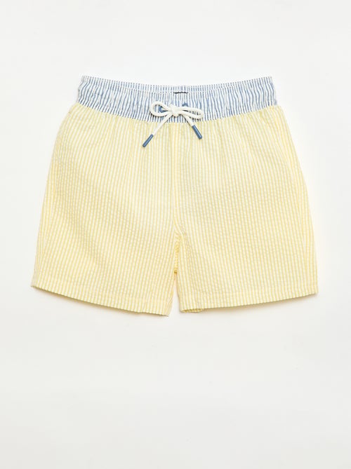 Bañador corto rayado con cordones ajustables - Kiabi