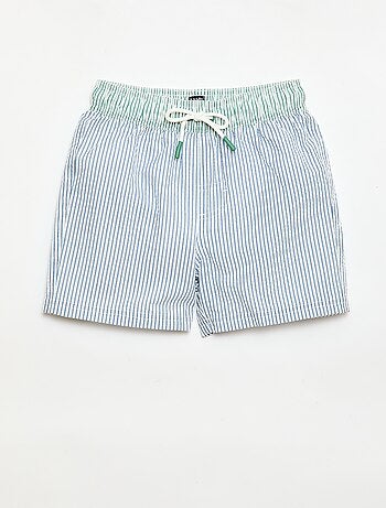 Bañador corto rayado con cordones ajustables