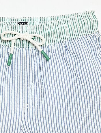 Bañador corto rayado con cordones ajustables
