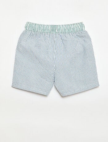 Bañador corto rayado con cordones ajustables