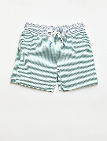Bañador corto rayado con cordones ajustables