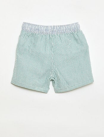 Bañador corto rayado con cordones ajustables