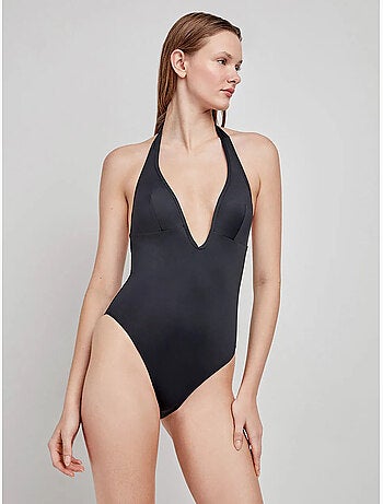 Bañador cuello halter con escote en v y foam extraíble