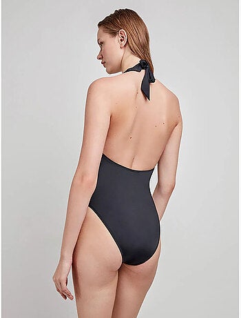 Bañador cuello halter con escote en v y foam extraíble