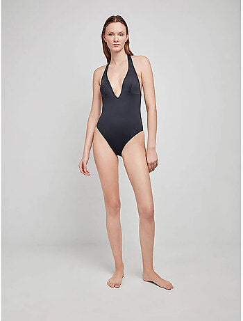 Bañador cuello halter con escote en v y foam extraíble