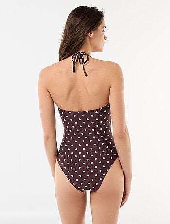 Bañador de 1 pieza bandeau con efecto plisado