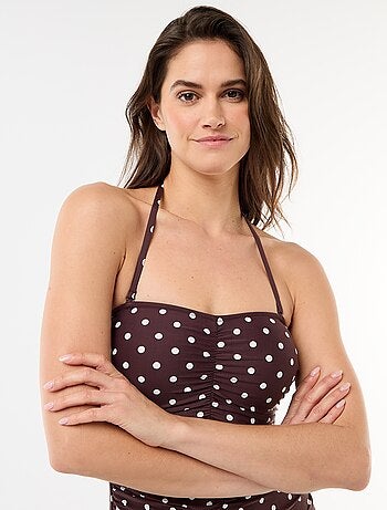Bañador de 1 pieza bandeau con efecto plisado
