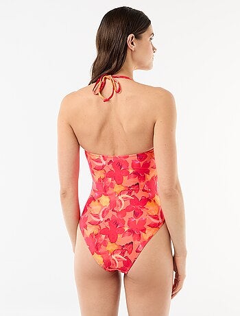Bañador de 1 pieza bandeau con efecto plisado