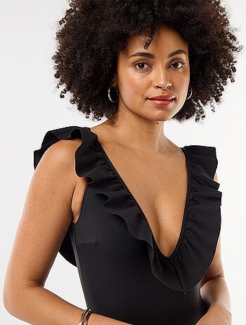 Bañador de 1 pieza con escote pronunciado