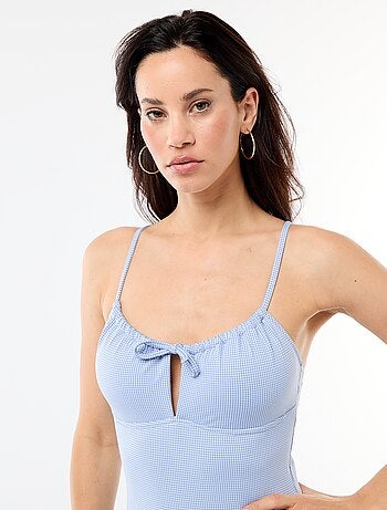 Bañador de 1 pieza con estampado vichy