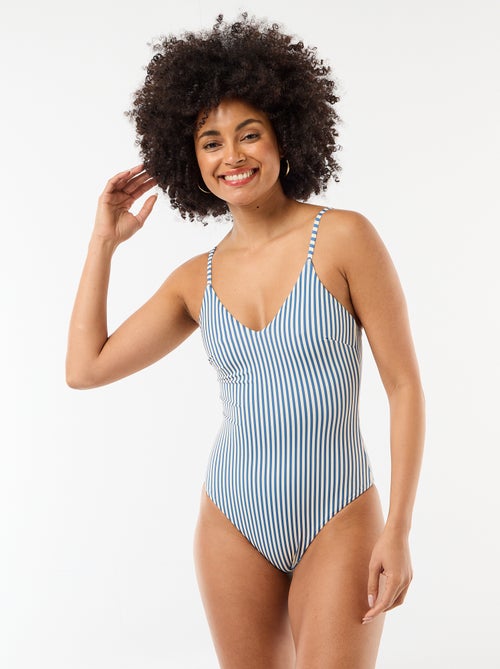 Bañador de 1 pieza estampado reversible - Kiabi