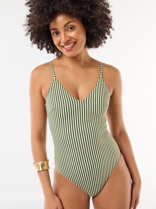 Bañador de 1 pieza estampado reversible - Kiabi