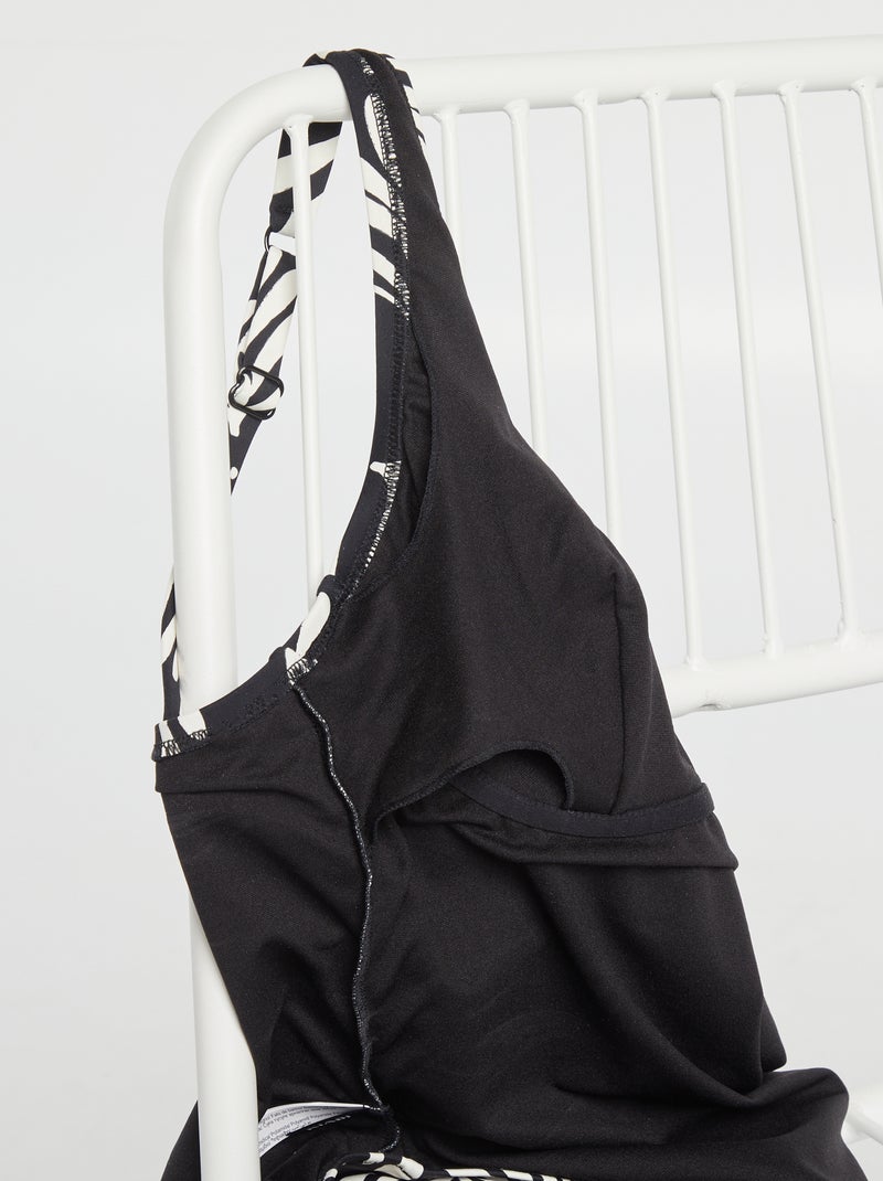 Bañador de 1 pieza postoperatorio estampado NEGRO - Kiabi