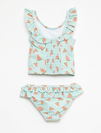 Bañador de 2 piezas con efecto volante