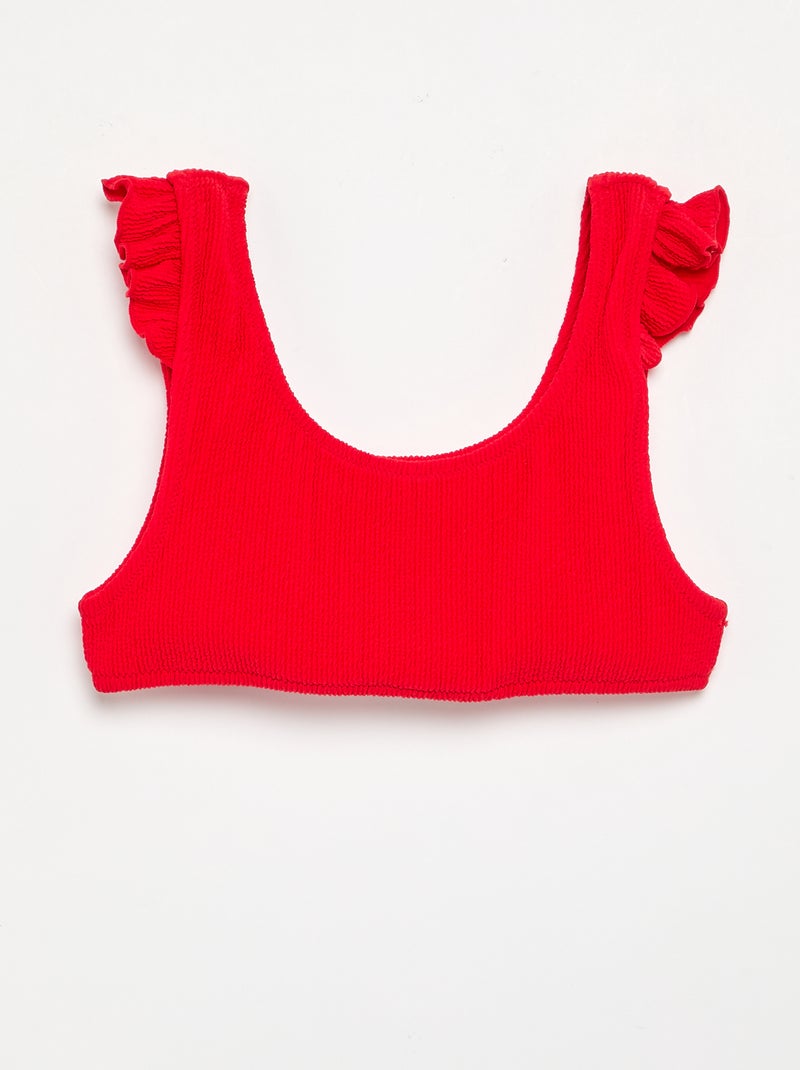 Bañador de 2 piezas con volantes Rojo - Kiabi